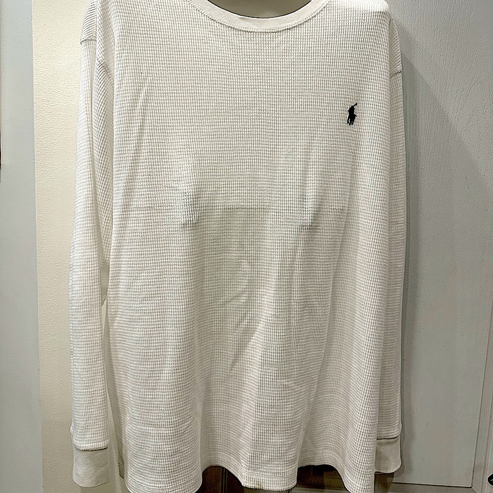 Polo by Ralph Lauren White 2XB Big Mans Long Sleeve Thermal shirt NWOT